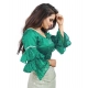Generic Women's Organza Solid V Neck Layered Ruffle Sleeve Readymade Blouse (Rama Free Size , up to 38–40 Bust)-PID65857 Generic Women's Organza Solid V Neck Layered Ruffle Sleeve Readymade Blouse (Rama Free Size , up to 38–40 Bust)-PID65857