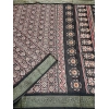 Generic Women's Cotton Blend Printed Saree With Unstitched Blouse 5.5Mtr (Black)
