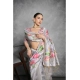Generic Women's Cotton Printed Saree With Unstitched Blouse 5.5 Mtr (Grey)