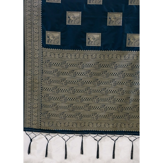 Generic Women's Silk Blend Printed Saree With Unstitched Blouse 5.5Mtr (Teal Blue) Generic Women's Silk Blend Printed Saree With Unstitched Blouse 5.5Mtr (Teal Blue)