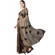 Generic Women's Viscose Silk Embroidered Saree With Unstitched Blouse 5.5Mtr (Beige)