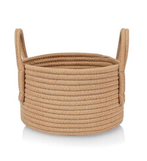 Generic Cotton Pack Of_1 Basket 7x5 Inch Storage Basket For Clothes (Beige) Generic Cotton Pack Of_1 Basket 7x5 Inch Storage Basket For Clothes (Beige)