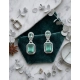 Generic Women's Brass Silver Plated Drop Earrings (Green) Generic Women's Brass Silver Plated Drop Earrings (Green)