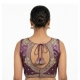 Generic Women's Silk Embroidered V-Neck Sleeveless Readymade Padded Blouse (Purple, Size 38)