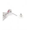 Generic Women's Brass Silver Plated Drop Earrings (Red)