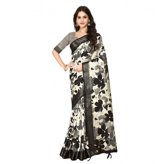 Generic Women's Cotton Silk Floral Printed Saree With Unstitched Blouse 5.5Mtr (Multicolor) Generic Women's Cotton Silk Floral Printed Saree With Unstitched Blouse 5.5Mtr (Multicolor)