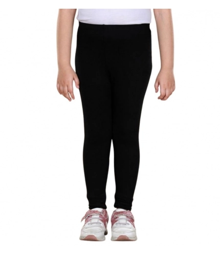 Generic Girl's Cotton Lycra Solid Elasticated Leggings (Black) Generic Girl's Cotton Lycra Solid Elasticated Leggings (Black)