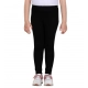 Generic Girl's Cotton Lycra Solid Elasticated Leggings (Black)