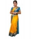 Generic Women's Soft Litchi Silk Jacquard Work Saree With Unstitched Blouse 5.5Mtr (Yellow)