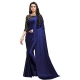 Generic Women's Satin Solid Saree With Unstitched Blouse 5.5Mtr (Navy Blue) Generic Women's Satin Solid Saree With Unstitched Blouse 5.5Mtr (Navy Blue)