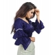 Generic Women's Organza Solid V Neck Layered Ruffle Sleeve Readymade Blouse (Navy Free Size , up to 38–40 Bust)-PID65855 Generic Women's Organza Solid V Neck Layered Ruffle Sleeve Readymade Blouse (Navy Free Size , up to 38–40 Bust)-PID65855