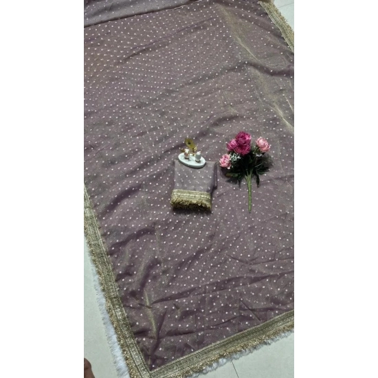 Generic Women's Silk Embellished Saree With Unstitched Blouse 5.5Mtr (Lavender) Generic Women's Silk Embellished Saree With Unstitched Blouse 5.5Mtr (Lavender)