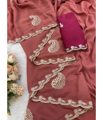 Generic Women's Digital Printed Georgette Saree With Unstitched Blouse (Red, 5-6 Mtrs) Generic Women's Digital Printed Georgette Saree With Unstitched Blouse (Red, 5-6 Mtrs)