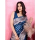 Generic Women's Banarasi Silk Printed Saree With Unstitched Blouse 5.5Mtr (Pinch)