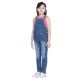 Generic Girl's Denim Washed Buttoned Dungaree (Blue) Generic Girl's Denim Washed Buttoned Dungaree (Blue)
