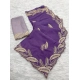 Generic Women's Chiffon Embroidered Saree With Unstitched Blouse 5.5Mtr (Purple) Generic Women's Chiffon Embroidered Saree With Unstitched Blouse 5.5Mtr (Purple)