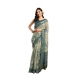 Generic Women's Faux_Linen Printed Ready-to-Wear Saree With Unstitched Blouse 5.5 Mtr (Light_Grey)