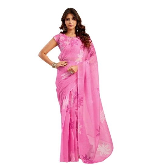 Generic Women's Faux Linen Floral Ready to wear Saree With Unstitched Blouse 5.5Mtr (Light_Pink) Generic Women's Faux Linen Floral Ready to wear Saree With Unstitched Blouse 5.5Mtr (Light_Pink)