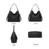 Generic Women's PU Leather Zipper Handbag (Black)