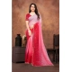 Generic Women's Chiffon Embroidred Saree With Unstitched Blouse 5.5Mtr (Pink)