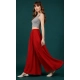 Generic Women's Georgette Solid Mid-Rise Wide Leg Flared Palazzo Pants with Elastic Waist (Red) Generic Women's Georgette Solid Mid-Rise Wide Leg Flared Palazzo Pants with Elastic Waist (Red)
