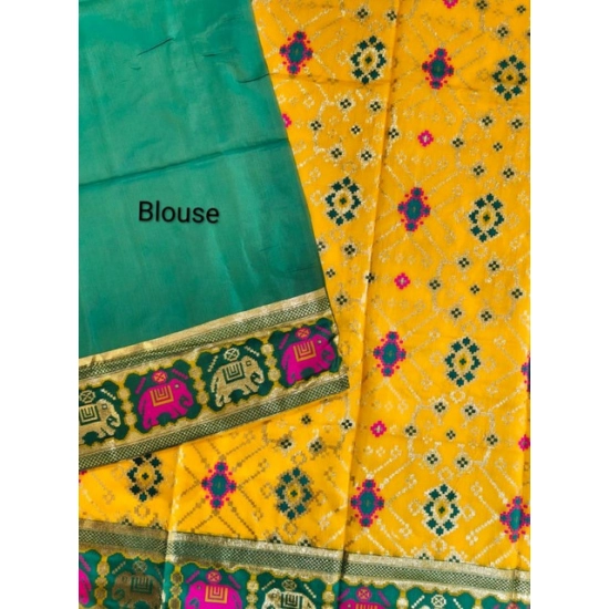 Generic Women's Patola Silk Meena And Zari Woven Saree With Unstitched Blouse 5.5Mtr (Yellow) Generic Women's Patola Silk Meena And Zari Woven Saree With Unstitched Blouse 5.5Mtr (Yellow)