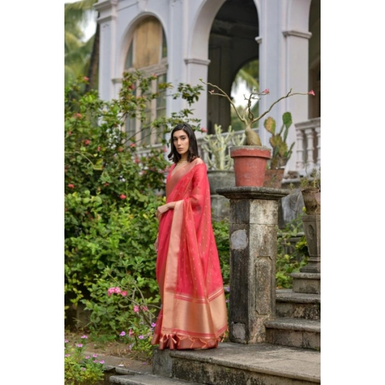 Generic Women's Silk_Blend Butti Pattern Saree With Unstitched Blouse 5.5Mtr (Pink) Generic Women's Silk_Blend Butti Pattern Saree With Unstitched Blouse 5.5Mtr (Pink)