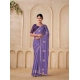 Generic Women's Digital Printed  Georgette Saree With Unstitched Blouse (Lavendar, 5-6 Mtrs)