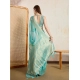 Generic Women's Viscose Printed Saree With Unstitched Blouse 5.5Mtr (Green)