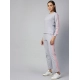 Generic Women's Cotton Solid Long Sleeves Tracksuit (Light Grey - Pink)