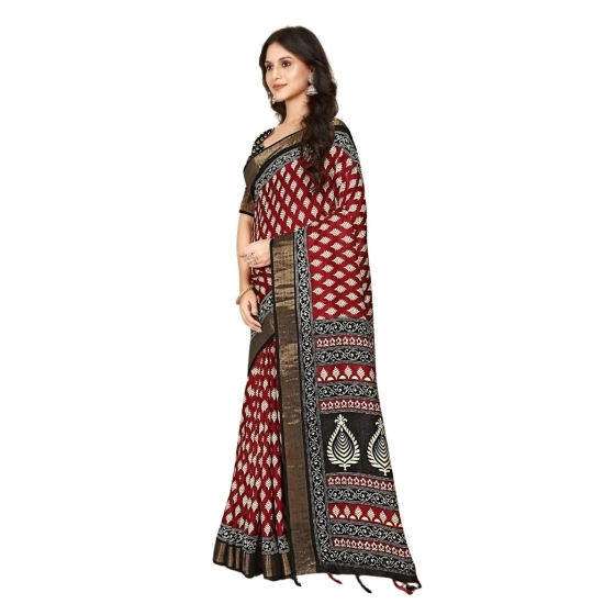Generic Women's Cotton Silk Printed Saree With Unstitched Blouse 5.5Mtr (Red) Generic Women's Cotton Silk Printed Saree With Unstitched Blouse 5.5Mtr (Red)