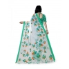 Generic Women's Georgette Floral Printed Saree With Unstitched Blouse 5.5Mtr (Green)