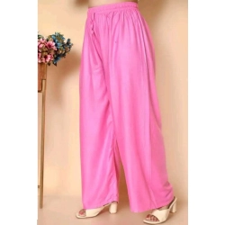 Women's Casual Rayon Solid Ankle Length Palazzo (Pink, Free Size) Women's Casual Rayon Solid Ankle Length Palazzo (Pink, Free Size)