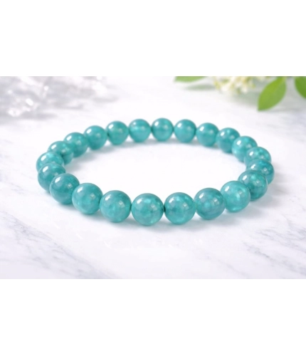 Generic Natural Crystal 8mm Amazonite Bracelet (Teal Green)
