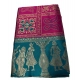 Generic Women's Jacquard Printed Saree With Unstitched Blouse 5.5Mtr (Dark Pink)