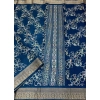 Generic Women's Cotton Silk Floral Printed Saree With Unstitched Blouse 5.5Mtr (Blue)