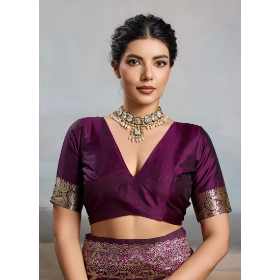 Generic Women's Silk Blend Printed Saree With Unstitched Blouse 5.5Mtr (Wine) Generic Women's Silk Blend Printed Saree With Unstitched Blouse 5.5Mtr (Wine)
