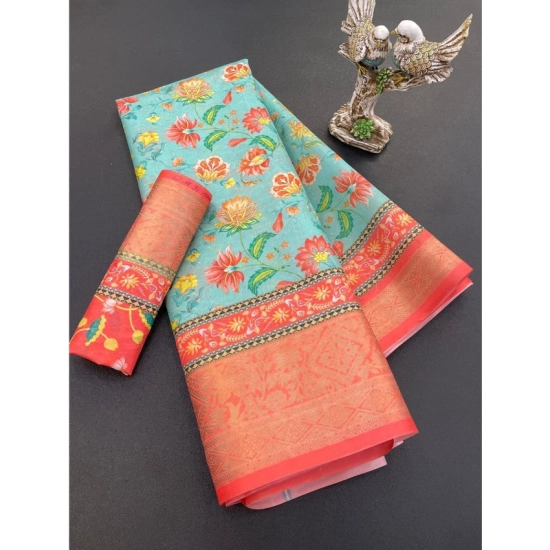 Generic Women's Soft Dola Cotton Printed Saree With Unstitched Blouse 5.5Mtr (Green) Generic Women's Soft Dola Cotton Printed Saree With Unstitched Blouse 5.5Mtr (Green)