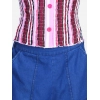 Generic Girl's Rayon Solid Bell Sleeve Top with Culottes (Purple-Blue)