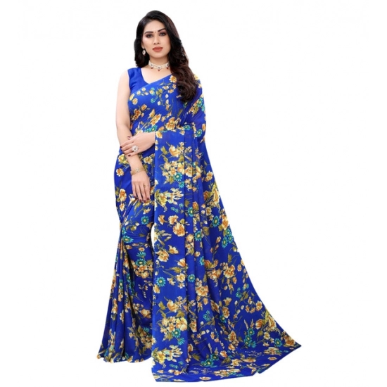 Generic Women's Georgette Floral Printed Saree With Unstitched Blouse 5.5Mtr (Royal Blue) Generic Women's Georgette Floral Printed Saree With Unstitched Blouse 5.5Mtr (Royal Blue)