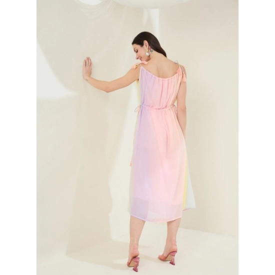 Generic Women's Georgette Ombre Sleeveless Dress (Peach) Generic Women's Georgette Ombre Sleeveless Dress (Peach)