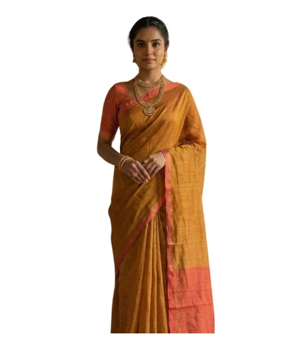 Generic Women's Cotton Printed Saree With Unstitched Blouse 5.5Mtr (Mustrad)