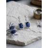 Generic Women's Brass Silver Plated Drop Earrings (Blue) Generic Women's Brass Silver Plated Drop Earrings (Blue)