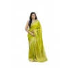Generic Women's Soft Lichi Silk Printed Saree With Unstitched Blouse 5.5Mtr (Green)