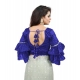 Generic Women's Organza Solid V Neck Layered Ruffle Sleeve Readymade Blouse (Blue Free Size , up to 38–40 Bust)-PID65849 Generic Women's Organza Solid V Neck Layered Ruffle Sleeve Readymade Blouse (Blue Free Size , up to 38–40 Bust)-PID65849