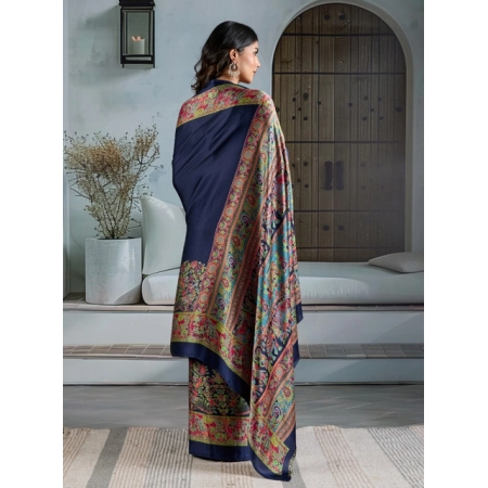 Generic Women's Satin Crepe Printed Saree With Unstitched Blouse 5.5Mtr (Navy Blue) Generic Women's Satin Crepe Printed Saree With Unstitched Blouse 5.5Mtr (Navy Blue)