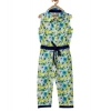 Generic Girl's Cotton Floral Sleeveless Jumpsuit (Yellow) Generic Girl's Cotton Floral Sleeveless Jumpsuit (Yellow)
