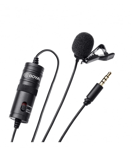 Generic Plastic BOYA BY-M1 Lavalier Condenser Microphone with 20ft Audio Cable