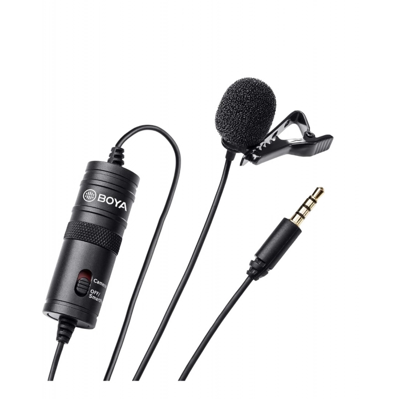 Generic Plastic BOYA BY-M1 Lavalier Condenser Microphone with 20ft Audio Cable