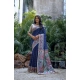Generic Women's Faux_Tussar Geometric_Print Saree With Unstitched Blouse 5.5Mtr (Blue) Generic Women's Faux_Tussar Geometric_Print Saree With Unstitched Blouse 5.5Mtr (Blue)